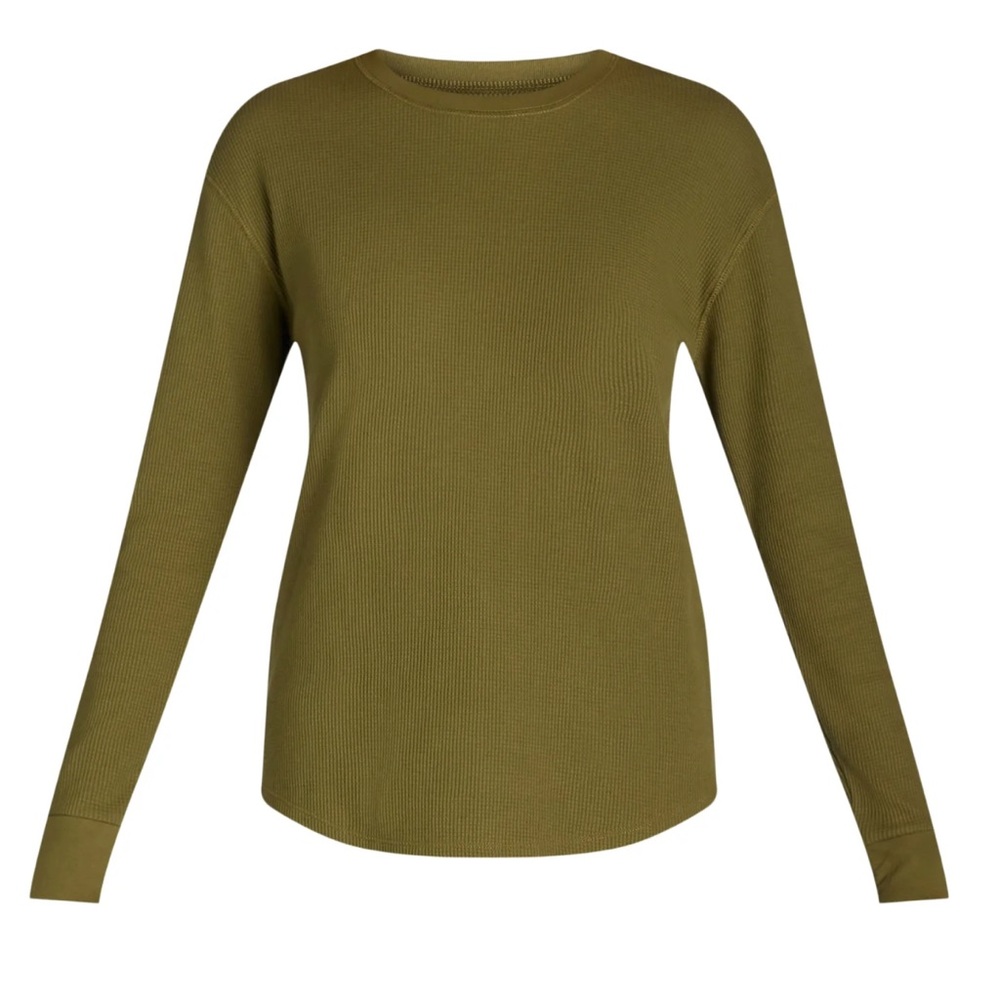 Time and Tru Green Fitted Long Sleeve T-Shirt
